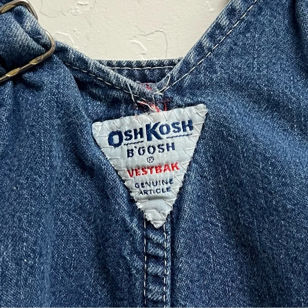 Vintage Osh Kosh B’gosh Toddler Baby Overalls Flannel Lined Vestbak Size 18 mo